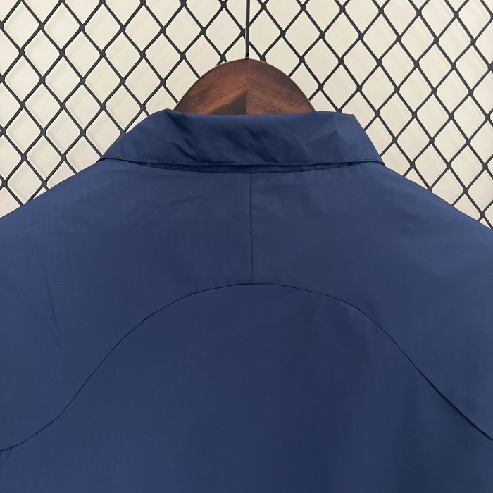 2024 Jordan Dark Blue Soccer Hoodie Football Windbreaker Jacket