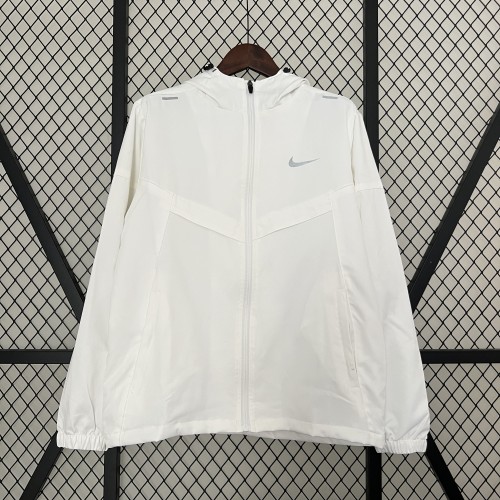 2024 NK White Soccer Hoodie Football Windbreaker Jacket