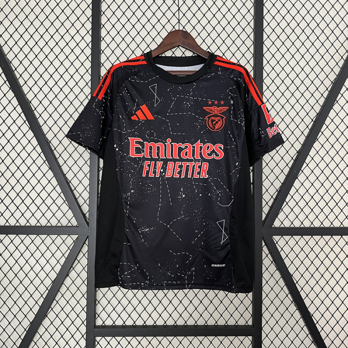 with Sponor Logo Fan Version 2024-2025 Benfica Away Black Soccer Jersey Football Shirt