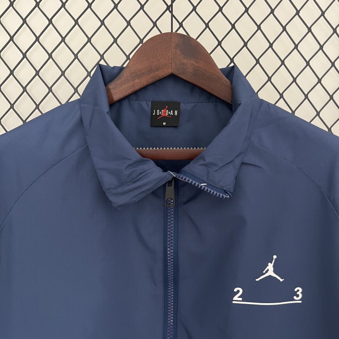 2024 Jordan Dark Blue Soccer Hoodie Football Windbreaker Jacket