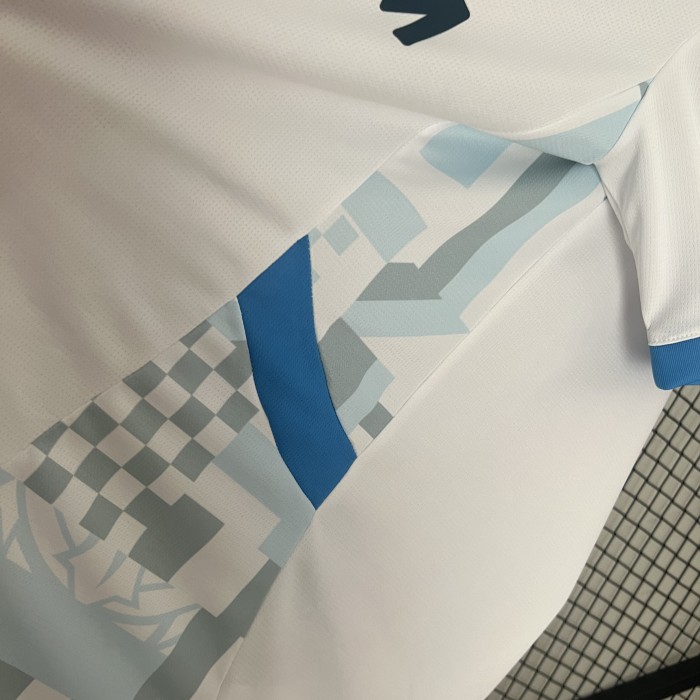 Fan Version 2024-2025 Olympique de Marseille Home Soccer Jersey Football Shirt
