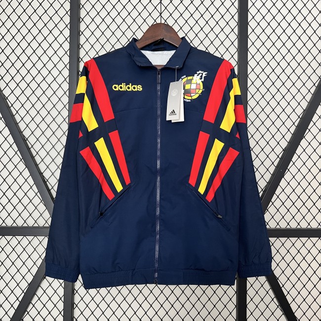 2024 Spain Dark Blue Soccer Windbreaker Jacket Football Jacket
