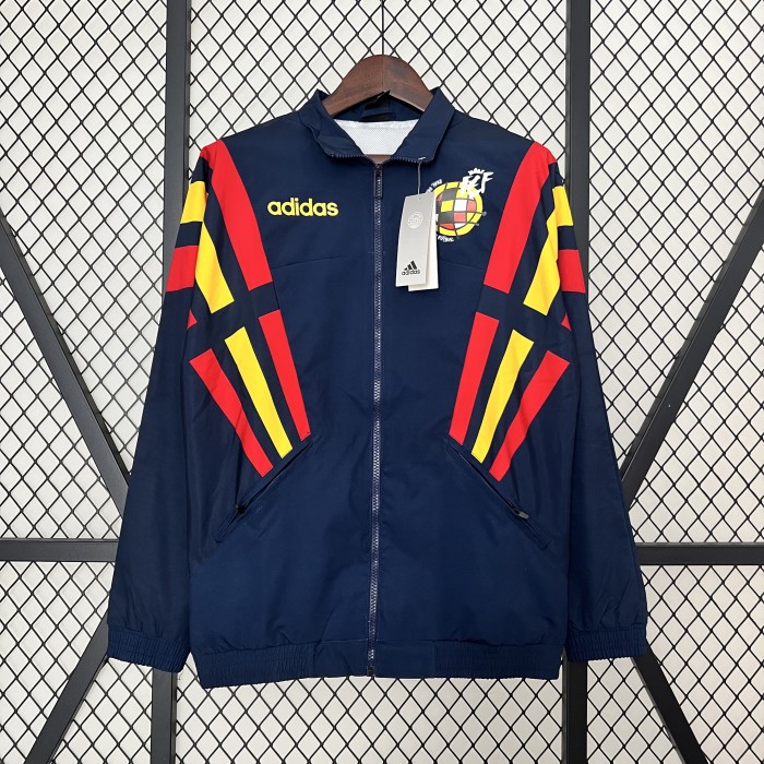 2024 Spain Dark Blue Soccer Windbreaker Jacket Football Jacket