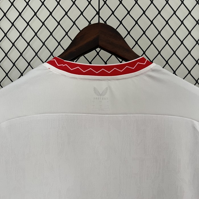 without Sponor Logo Fans Version 2024-2025 Sevilla Home Soccer Jersey Football Shirt