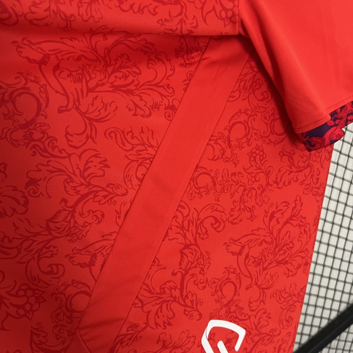 without Sponor Logo Fans Version 2024-2025 Sevilla Away Red Soccer Jersey Football Shirt