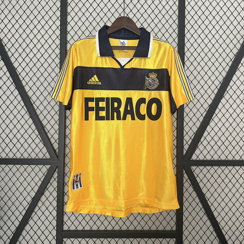 Retro Jersey 1999-2000 Deportivo La Coruna Away Yellow Soccer Jersey Vintage Football Shirt