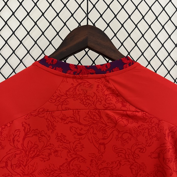 without Sponor Logo Fans Version 2024-2025 Sevilla Away Red Soccer Jersey Football Shirt