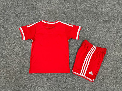 with Fornt Lettering Retro Youth Uniform Kids Kit 2013-2014 Bayern Munich UCL Final Home Soccer Jersey Shorts Vintage Child Football Set