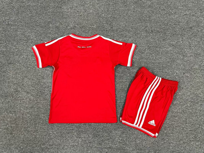 with Fornt Lettering Retro Youth Uniform Kids Kit 2013-2014 Bayern Munich UCL Final Home Soccer Jersey Shorts Vintage Child Football Set