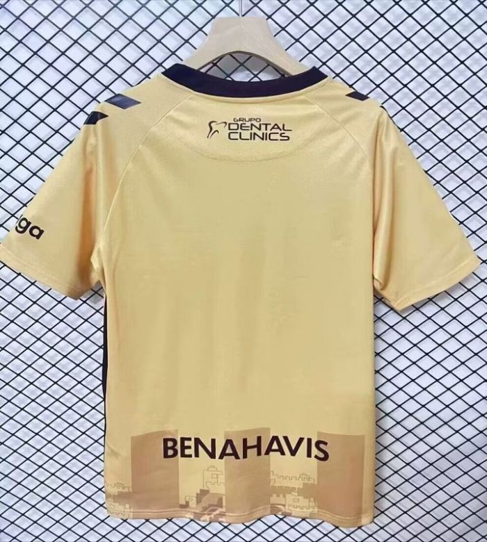 with LALIGA Patch Fan Version 2024-2025 Malaga Third Away Gold Soccer Jersey Football Shirt