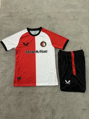 Adult Uniform 2024-2025 Feyenoord Rotterdam Home Soccer Jersey Shorts Football Kit