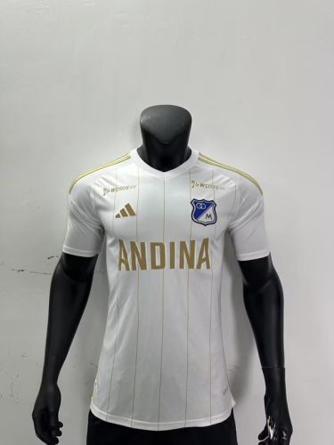 Player Version 2024-2025 Millonarios Away White Soccer Jersey Football Shirt