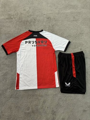 Adult Uniform 2024-2025 Feyenoord Rotterdam Home Soccer Jersey Shorts Football Kit