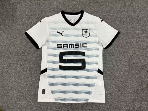 Fan Version 2024-2025 Stade Rennais Away Soccer Jersey White Football Shirt
