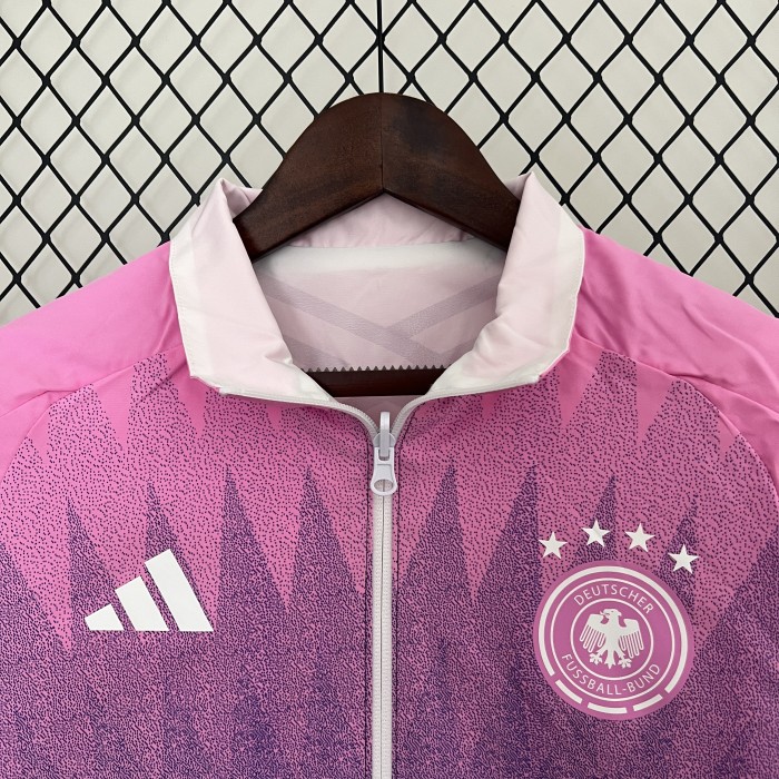 2024 Germany Purple/White Trench Coat Soccer Reversible Windbreaker Jacket Football Jacket