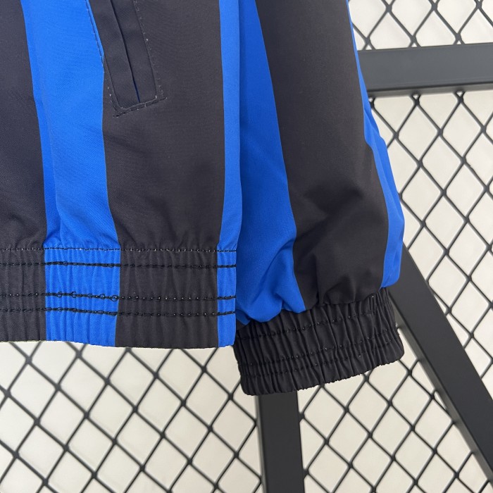 2024 Denmark Green/Blue Trench Coat Soccer Reversible Windbreaker Jacket Football Jacket