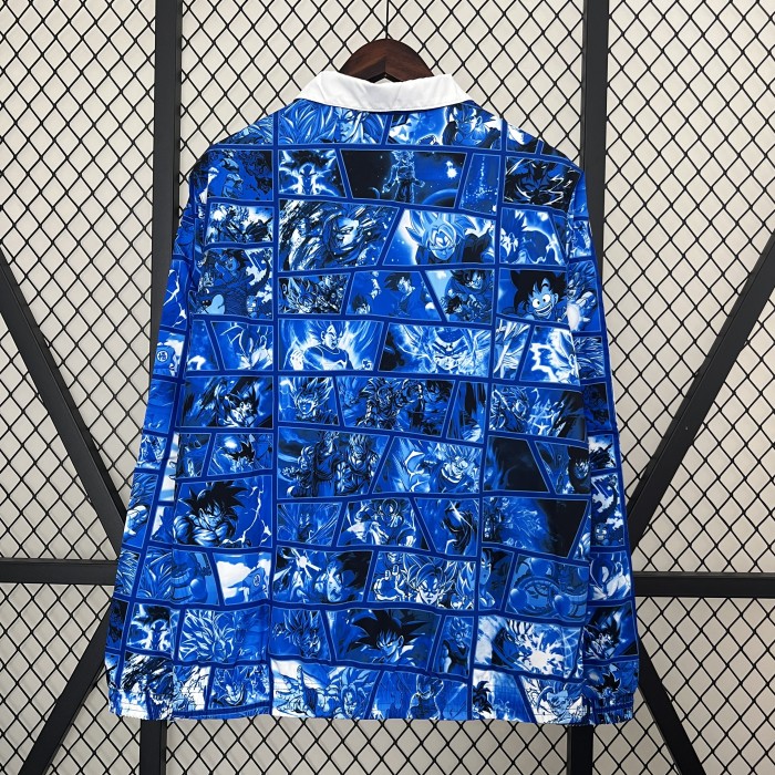 2024 Japan Blue/White Trench Coat Soccer Reversible Windbreaker Jacket