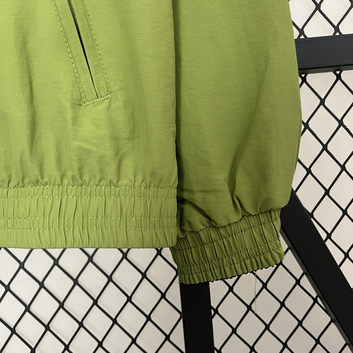 2024 Denmark Green/Blue Trench Coat Soccer Reversible Windbreaker Jacket Football Jacket