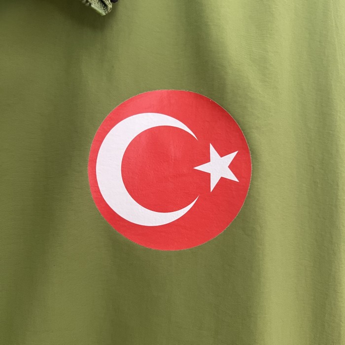 2024 Turkey Green/Blue Trench Coat Soccer Reversible Windbreaker Jacket Football Jacket