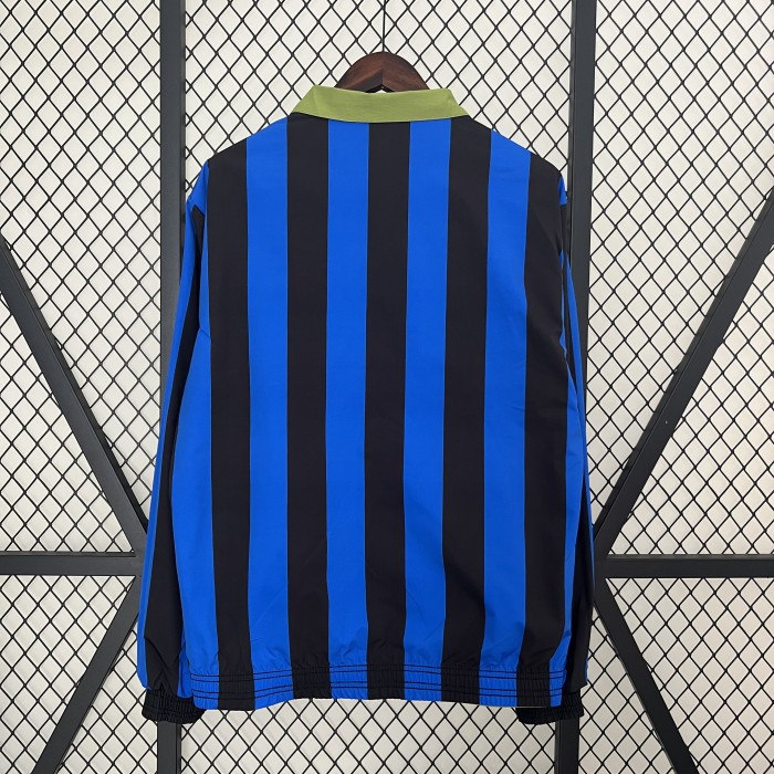 2024 Denmark Green/Blue Trench Coat Soccer Reversible Windbreaker Jacket Football Jacket