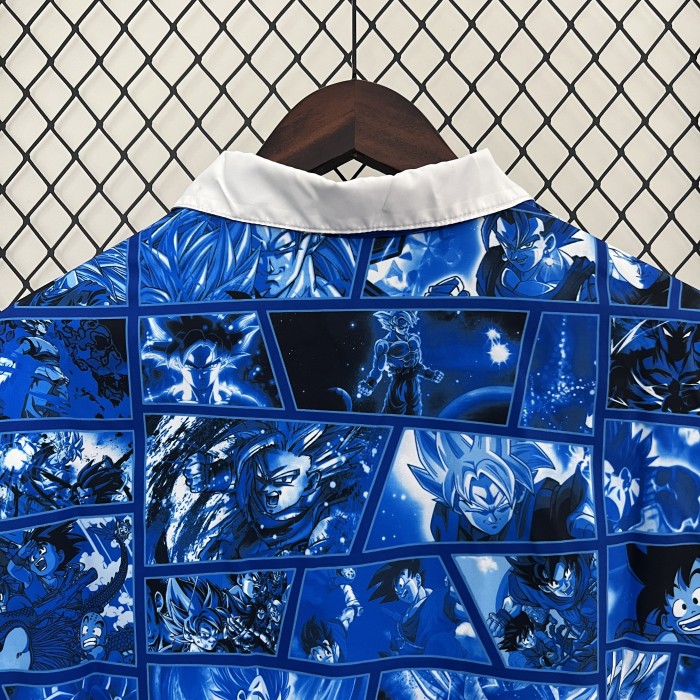 2024 Japan Blue/White Trench Coat Soccer Reversible Windbreaker Jacket