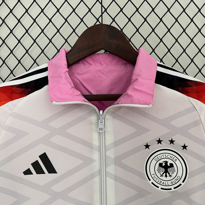 2024 Germany Purple/White Trench Coat Soccer Reversible Windbreaker Jacket Football Jacket
