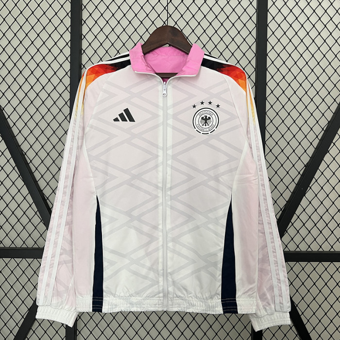 2024 Germany Purple/White Trench Coat Soccer Reversible Windbreaker Jacket Football Jacket
