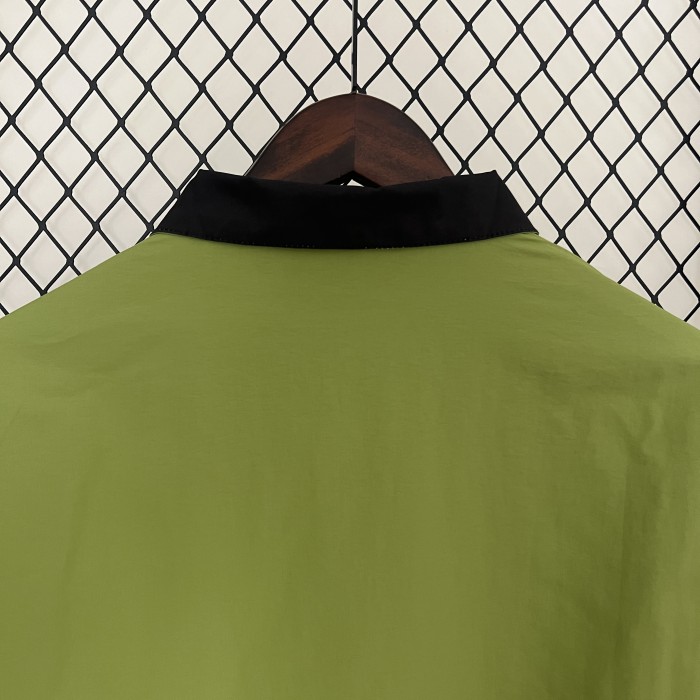 2024 Denmark Green/Blue Trench Coat Soccer Reversible Windbreaker Jacket Football Jacket