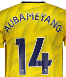 AUBAMEYANG 14 Lettering for 2020 Arsenal Away Jersey