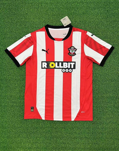 Fan Version 2024-2025 Southampton Home Soccer Jersey Football Shirt