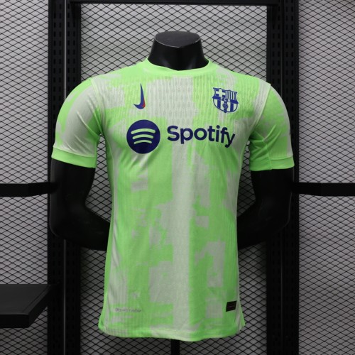 Barca Camisetas de Futbol Player Version 2024-2025 Barcelona Third Away Green Soccer Jersey