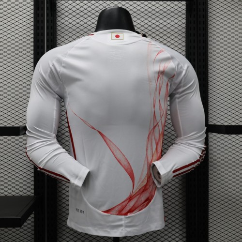 Long Sleeve Player Version Japan 2024 Y-3 Away White Soccer Jersey Football Shirt