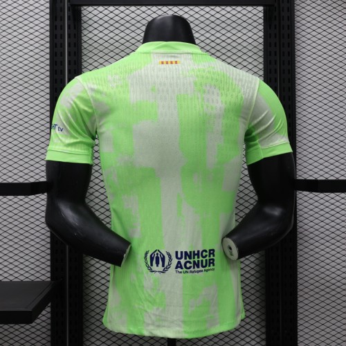 Barca Camisetas de Futbol Player Version 2024-2025 Barcelona Third Away Green Soccer Jersey