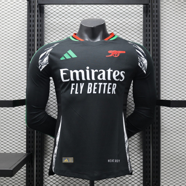 Long Sleeve Player Version 2024-2025 Arsenal Away Soccer Jersey LS Football Shirt