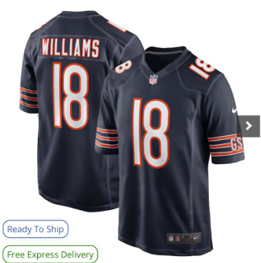 Men's Chicago Bears Caleb Williams Navy 2024 NFL Draft First Round Pick Player Game Jersey