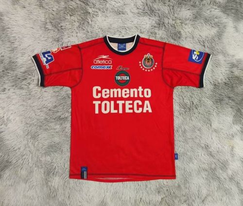 Retro Shirt 2002-2003 Chivas Away Red Vintage Soccer Jersey Football Shirt