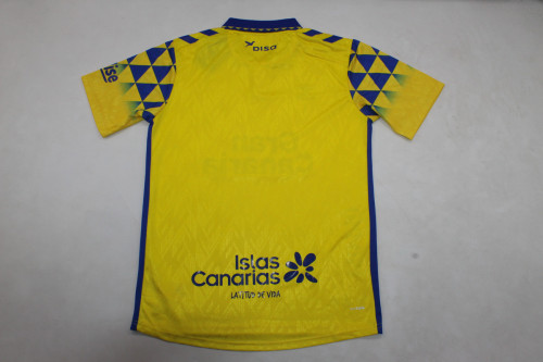 with All Sponor Logos Fan Version 2024-2025 Las Palmas Home Soccer Jersey