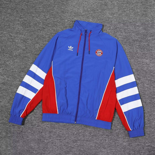 Retro Model Bayern Munich Blue/Red/White Soccer Windbreaker Jacket Football Jacket