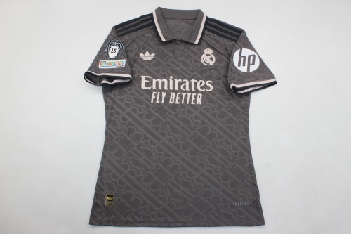 with HP+UCL 15 Cup Patch Fan Version 2024-2025 Real Madrid Third Away Soccer Jersey Real Football Shirt