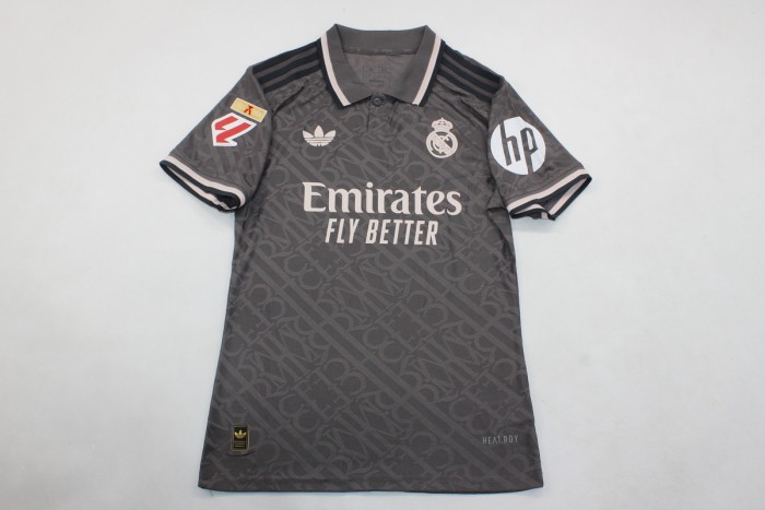 with HP+LALIGA+Liga Champions Patch Fan Version 2024-2025 Real Madrid Third Away Soccer Jersey Real Football Shirt