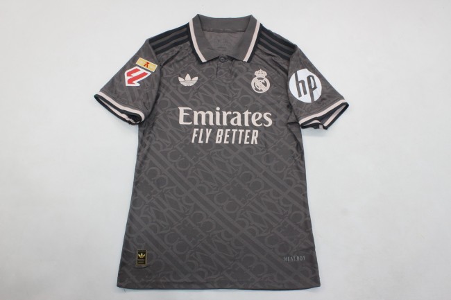with HP+LALIGA+Liga Champions Patch Fan Version 2024-2025 Real Madrid Third Away Soccer Jersey Real Football Shirt