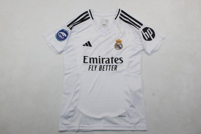 with HP+Liga F Patch Fan Version 2024-2025 Real Madrid ATHENEA 22 Home Soccer Jersey Real Football Shirt