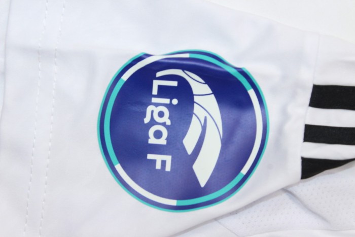 with HP+Liga F Patch Fan Version 2024-2025 Real Madrid Home Soccer Jersey Real Football Shirt