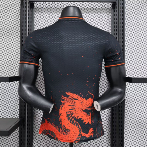 Player Version Japan 2024 Black/Orange Dragon Soccer Jersey Football Shirt