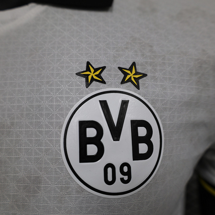 Player Version 2024-2025 Borussia Dortmund Third Away White Soccer Jersey Vintage BVB Football Shirt