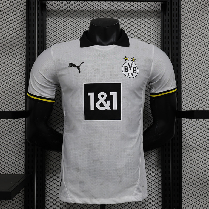 Player Version 2024-2025 Borussia Dortmund Third Away White Soccer Jersey Vintage BVB Football Shirt