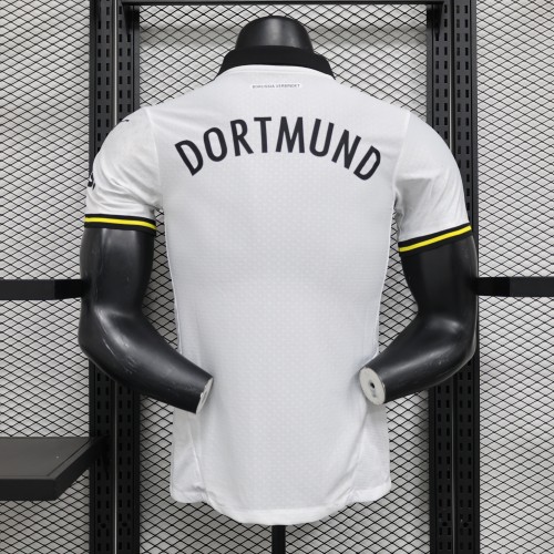 Player Version 2024-2025 Borussia Dortmund Third Away White Soccer Jersey Vintage BVB Football Shirt
