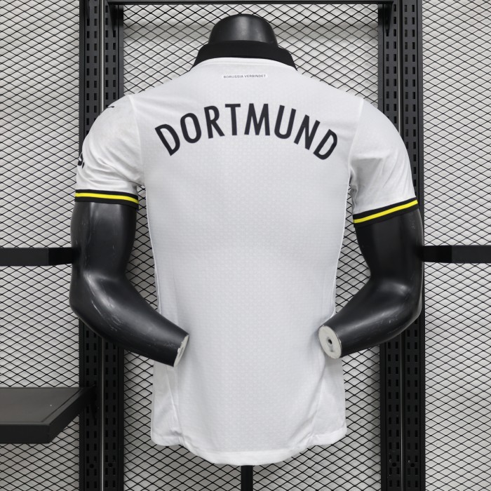 Player Version 2024-2025 Borussia Dortmund Third Away White Soccer Jersey Vintage BVB Football Shirt