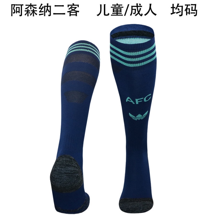 Youth/Adult Socks 2024-2025 Arsenal Third Away Dark Blue Soccer Socks
