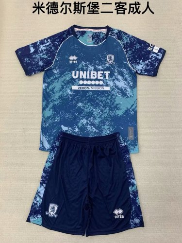 Adult Uniform 2024-2025 Middlesbrough Third Away Blue Soccer Jersey Shorts Football Kit